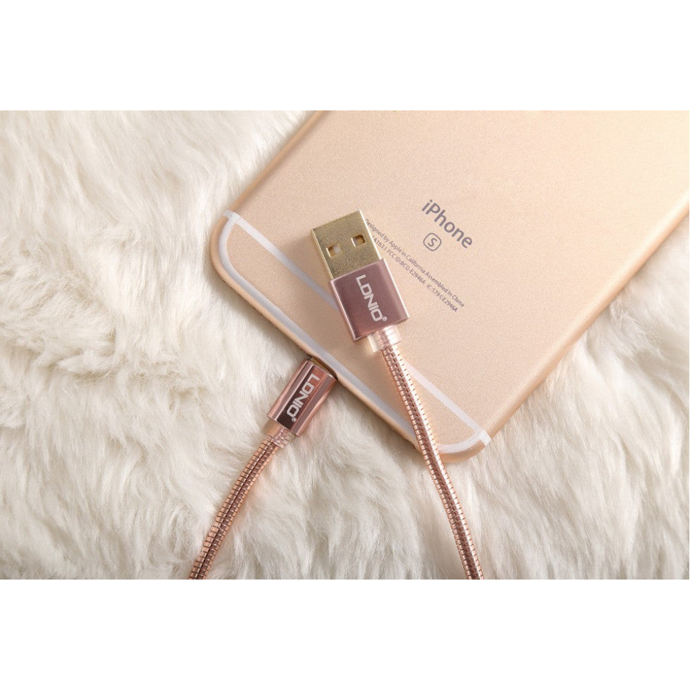 Micro 2.4A Cable (1m) — Ldnio LS24 Pink
