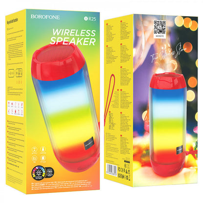 Portable speaker — Borofone BR25 Crazy sound colorful luminous — Red