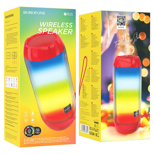 Portable speaker — Borofone BR25 Crazy sound colorful luminous — Red