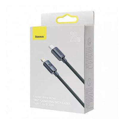 USB C to Lightning Cable 20W (2m) – Baseus (CAJY000301) Crystal Shine Series – CAJY000301 Black