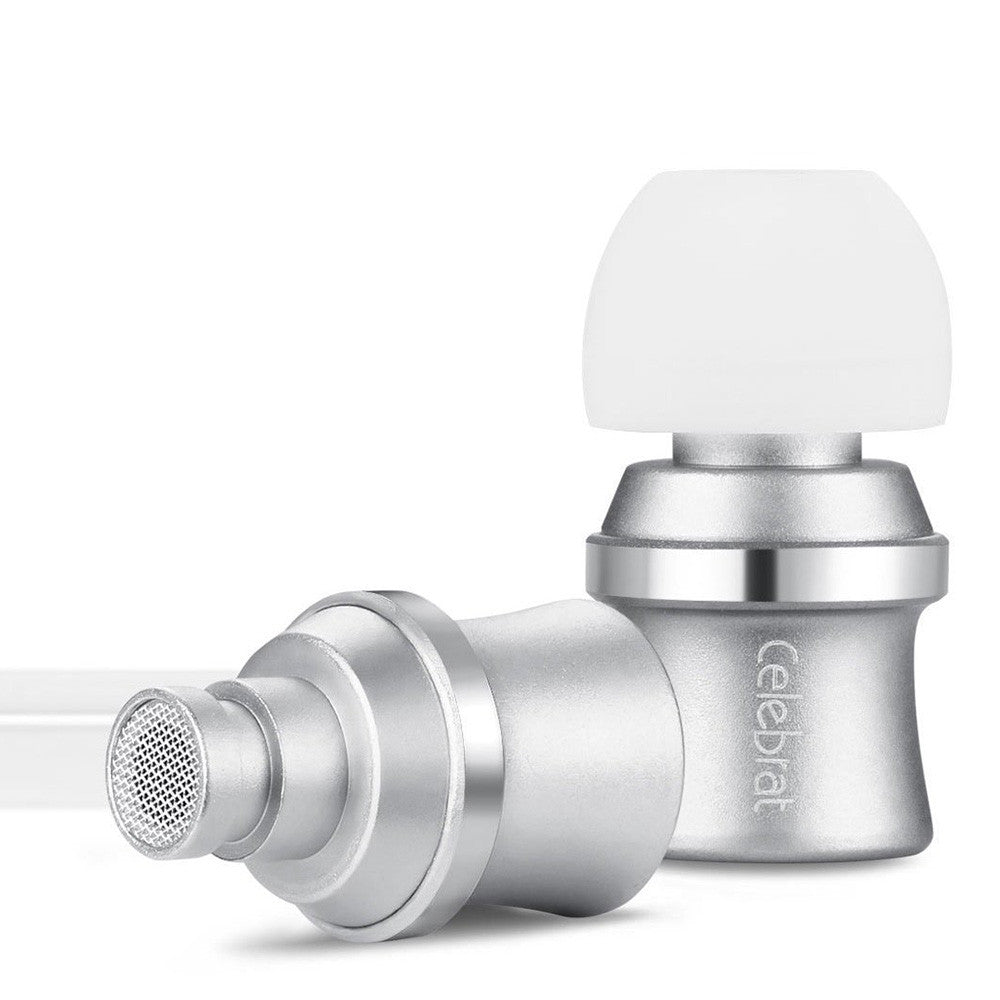 Headphones with microphone 3.5mm – Celebrat D7 – Silver