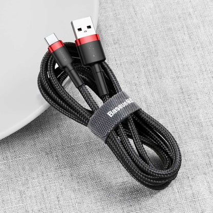 Lightning cable 2.4A (1m) – Baseus (CALKLF) Cafule Series – CALKLF-BV3 Gold+Blue