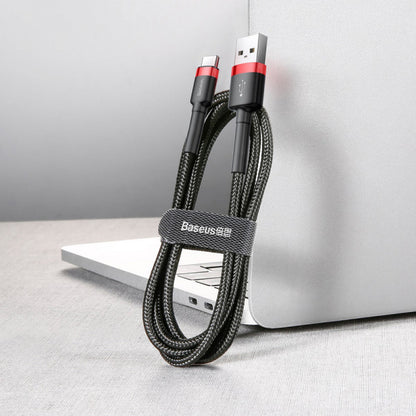 USB C cable 3A (0.5m) – Baseus (CATKLF-A) Cafule Series – CATKLF-A91 Red + Black