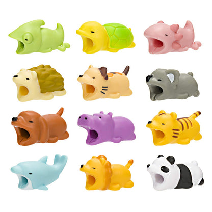 Cute Animal Bite Cable Protector – Beige Cat