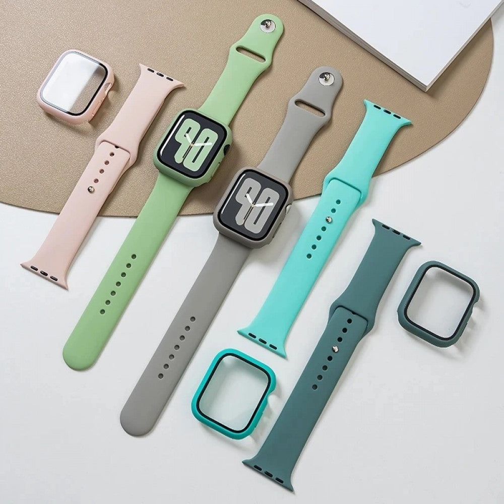 Reminets Silicon &amp; Glass – Apple Watch 38 mm | 40mm - Black