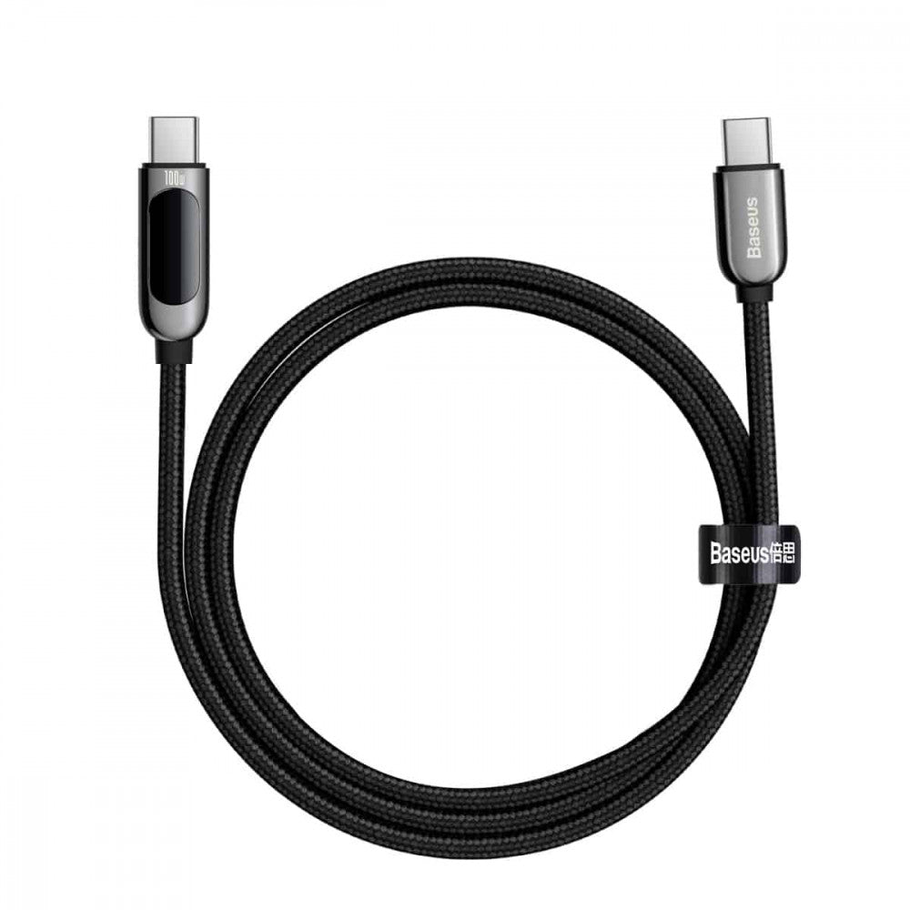 USB C to C Cable 100W PD (1m) – Baseus (CATSK-B) Display – CATSK-B01 Black