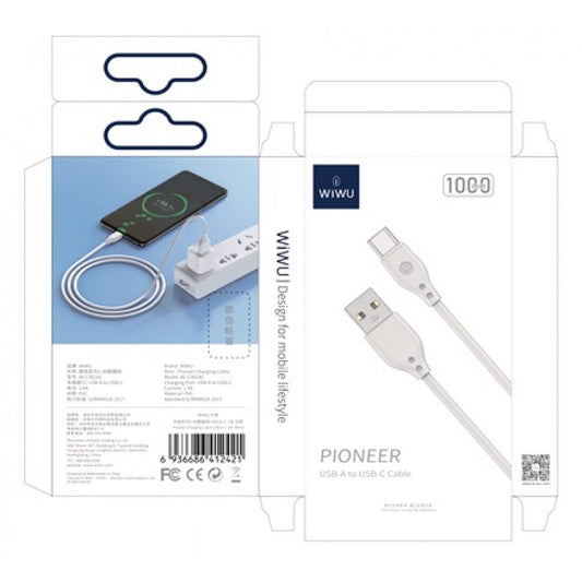 USB C cable 3.1A (1m) – WiWU Pioneer Wi-C001U – White