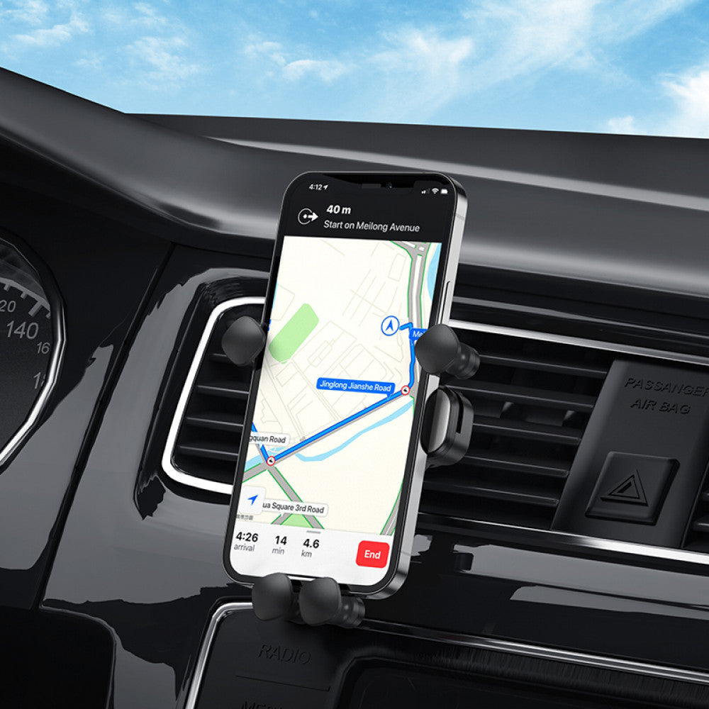 Car Holder – Hoco CA102 Manner gravity linkage – black silver