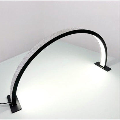 F-624 Half Moon LED Nail Lamp for Eyelash Extension Eyebrow Tattoo Makeup 72x36cm - Black