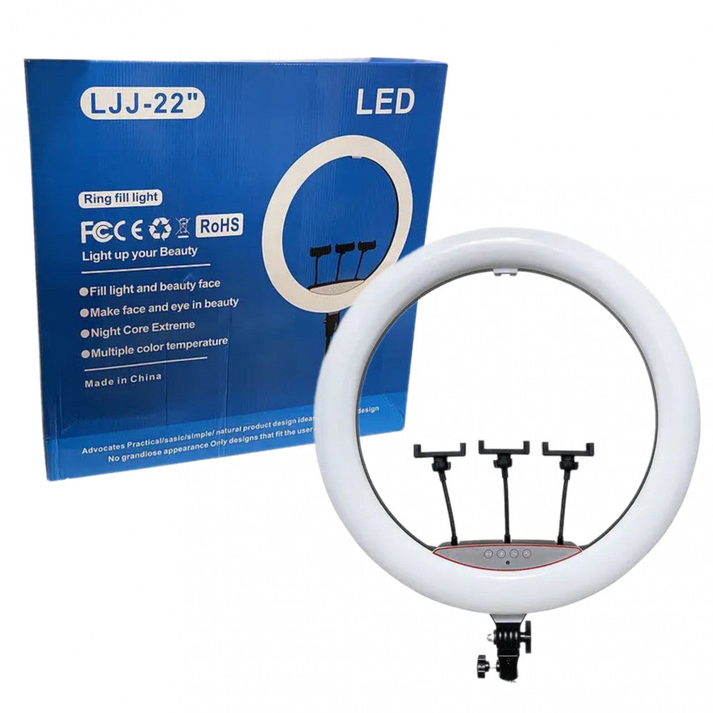 LED Ring Light 56 ​​cm 22" | 480 Lights | Remote | Rotary Switch | 12V Adapter | LJJ-22