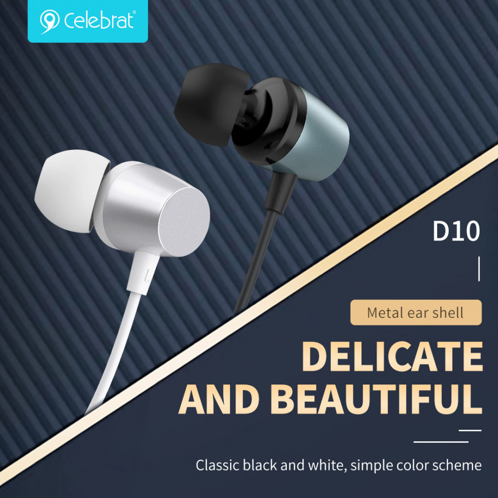 Headphones with microphone 3.5mm – Celebrat D10 – Black