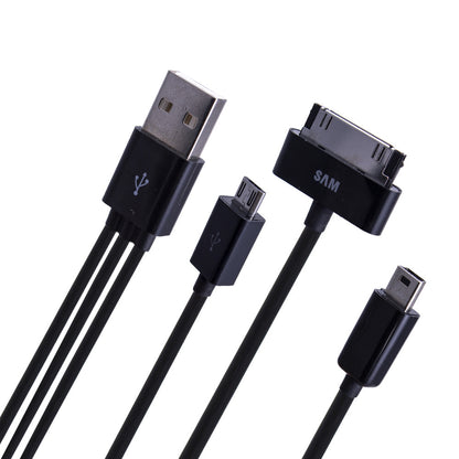 Car Charger | 2.1A | 1U | 4 in 1 Cable (1m) – Parmp (UCP-05M) Black