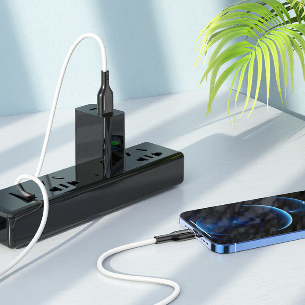 Lightning cable 2.4A (1m) – Borofone BX63 – Black &amp; White