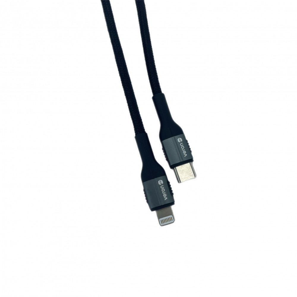 Lightning cable 2.4A (1m) Veron NL09 Nylon – Black