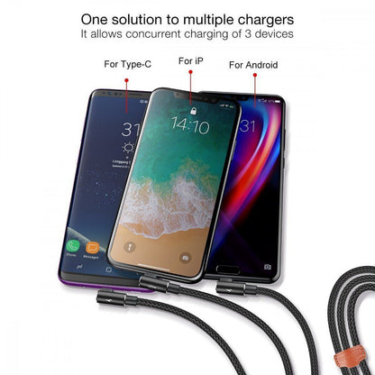 Cable 3 in 1 (L, M, C) 3.5A (1.2m) – Baseus (CAMLT-WZ01) MVP Mobile game Black – CAMLT-WZ01 Black