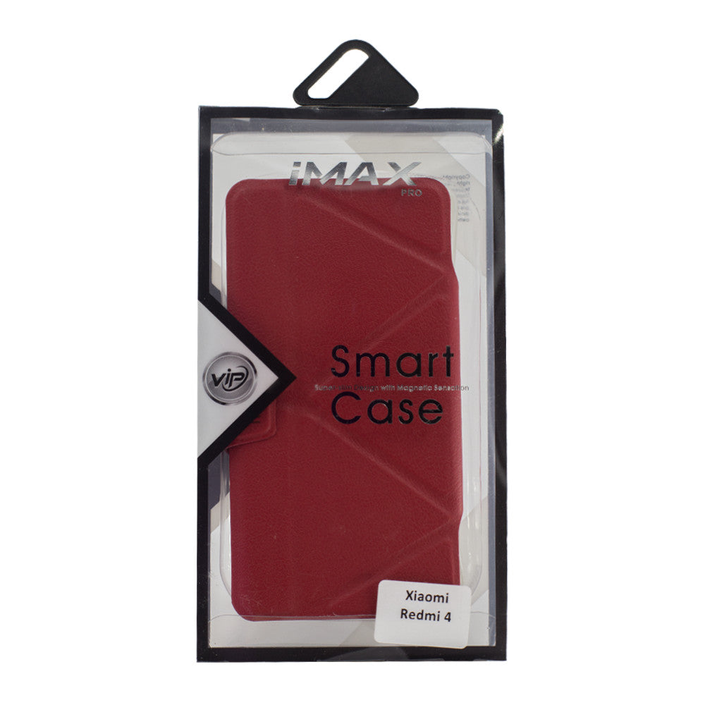 Leather Book Case – Samsung A8 2018(A530) – iMax b – Red