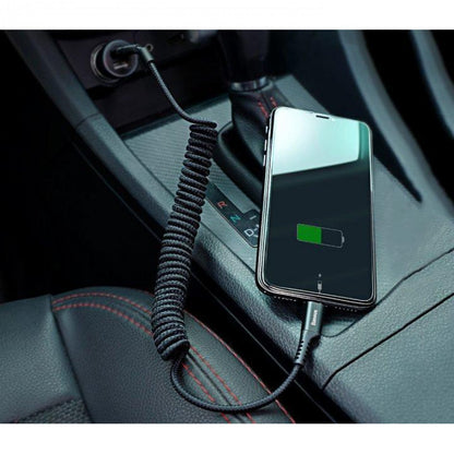 USB C cable 2A (1m) Baseus (CATSR-01) Fish-eye Spring Data Black