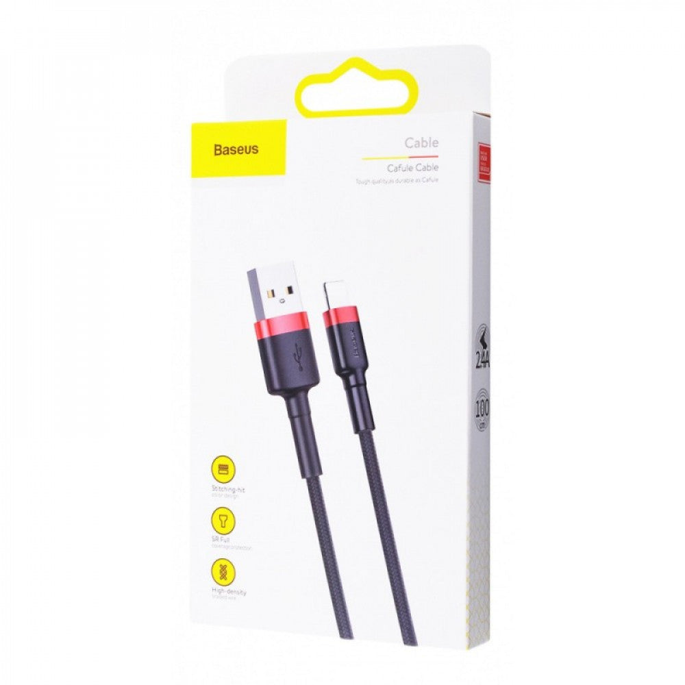 Lightning cable 2.4A (1m) – Baseus (CALKLF) Cafule Series – CALKLF-BG1 Gray+Black