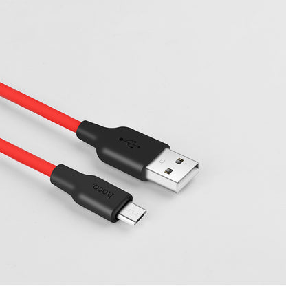 Cable Micro 2.4A (1m) – Hoco X21 Plus Silicone – Blackblue