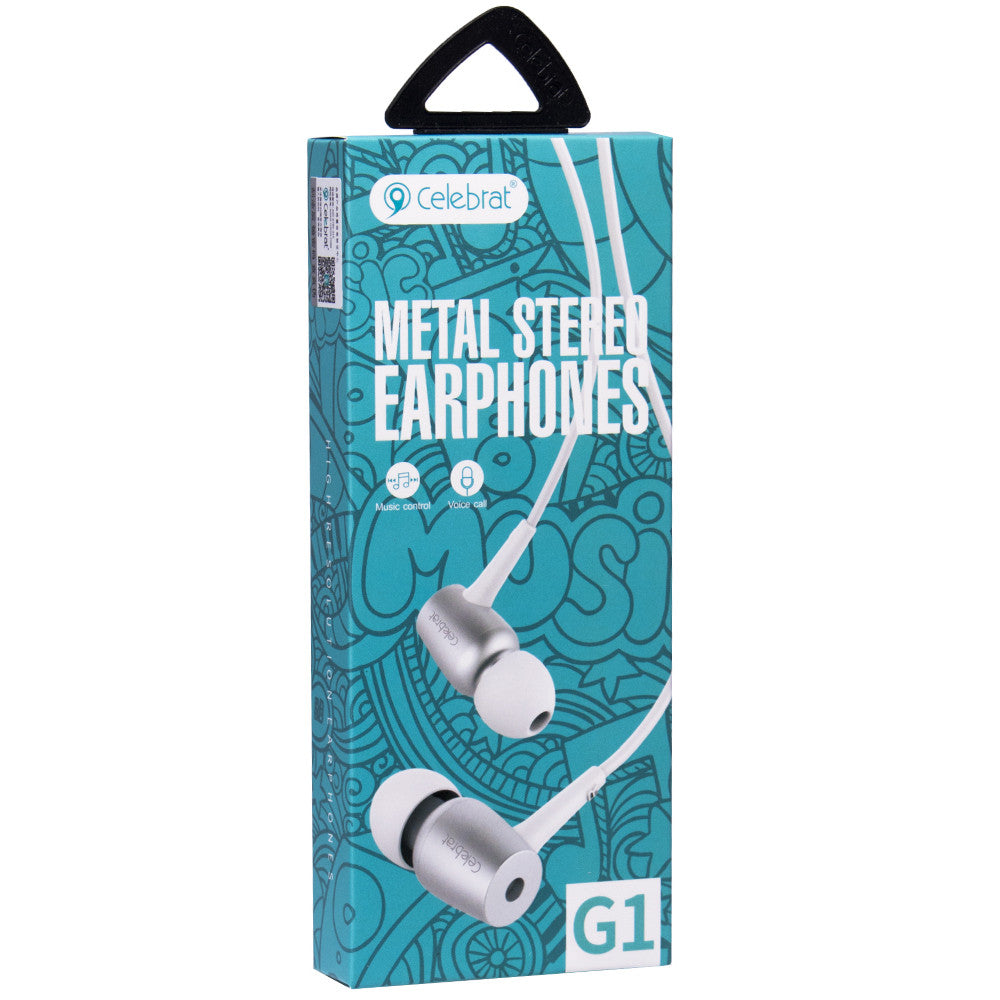Headphones with microphone 3.5mm – Celebrat G1 – White