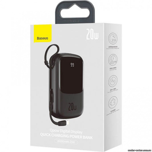 Power Bank 20000 mAh | 20W | Digital Display – Baseus (PPQD0400) – PPQD040001 Black
