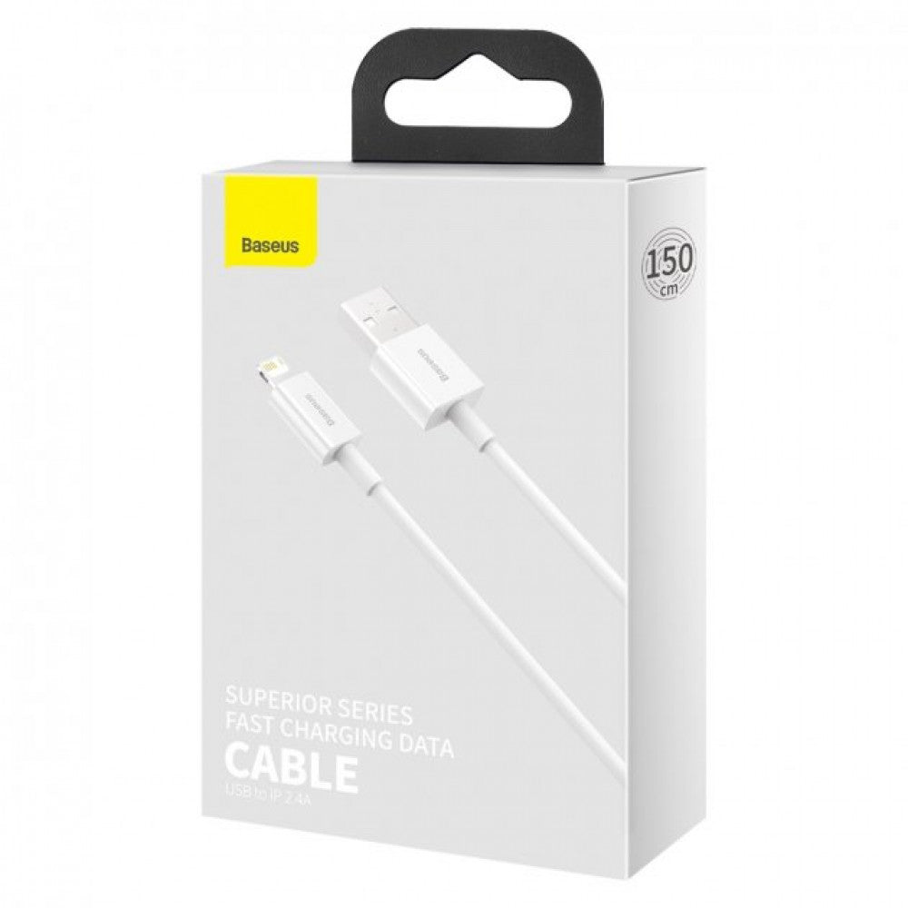 Lightning cable 2.4A (1.5m) – Baseus (CALYS-B) Superior Series – CALYS-B02 White