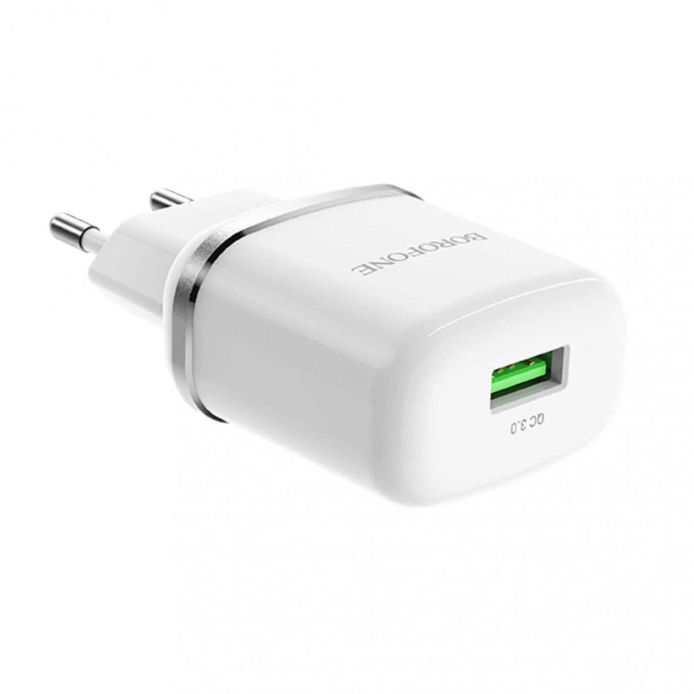 Home Charger | 18W | QC3.0 – Borofone BA36A – White