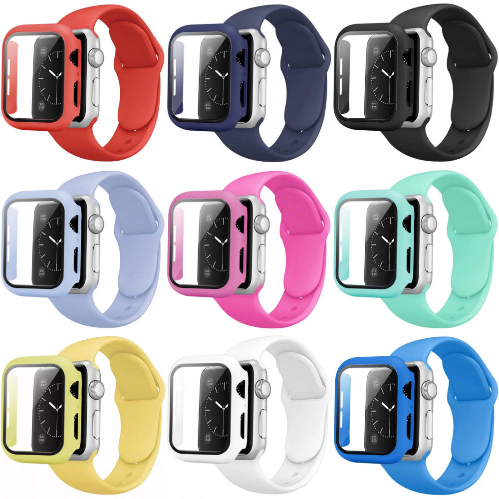 Reminets Silicon &amp; Glass – Apple Watch 38 mm | 40mm - Black