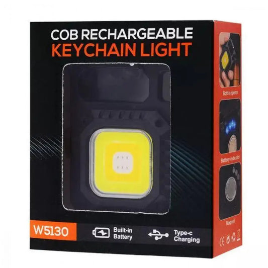 Rechargeable LED Flashlight W5130 with Type-C (7 modes, carabiner, magnet)