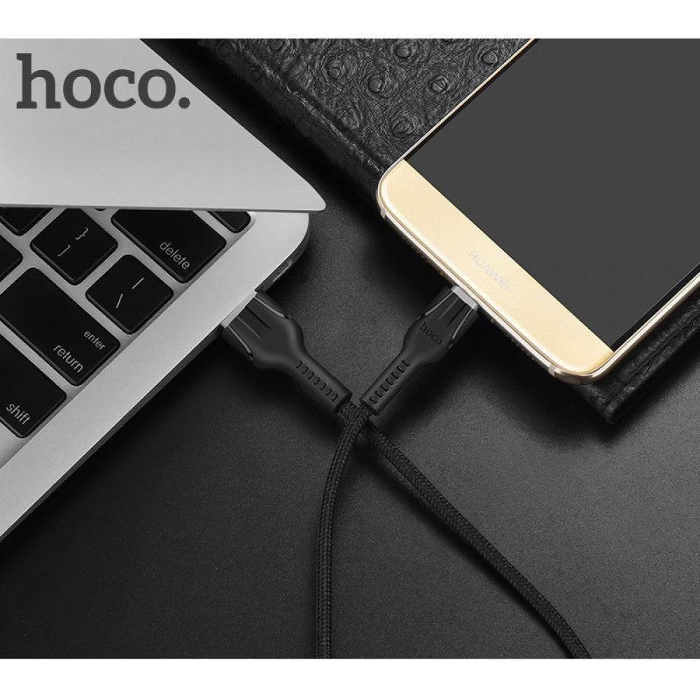 USB C cable 2.4A (1.2m) – Hoco U31 – Black