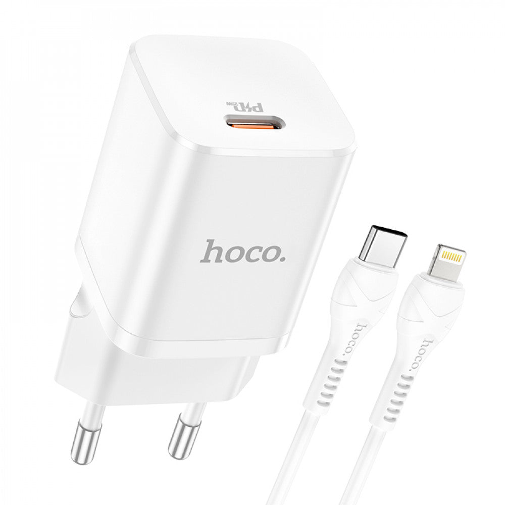 Home Charger | 25W | PD3.0 | C to Lightning Cable (1m) – Hoco N19 – Black