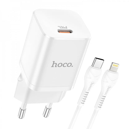 Home Charger | 25W | PD3.0 | C to Lightning Cable (1m) – Hoco N19 – Black