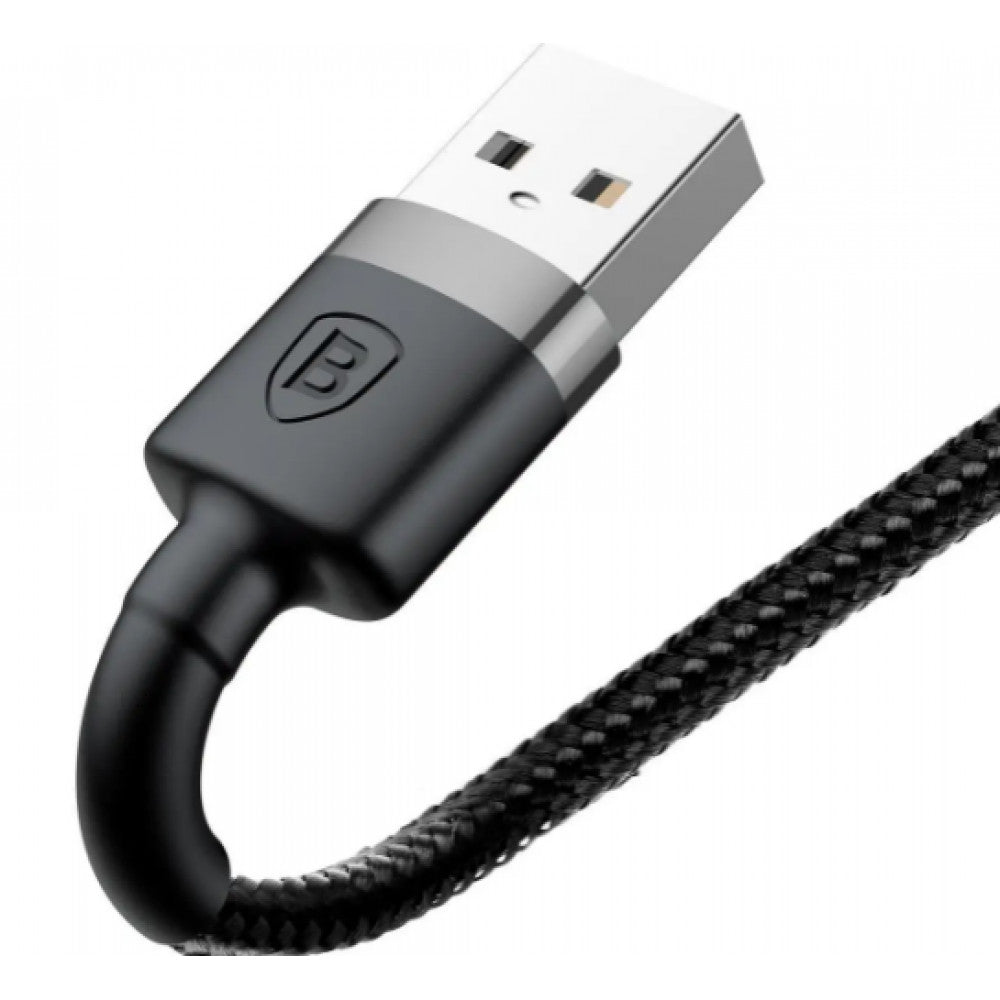Lightning cable 2.4A (0.5m) – Baseus (CALKLF-A) Cafule Series – CALKLF-AG1 Gray + Black