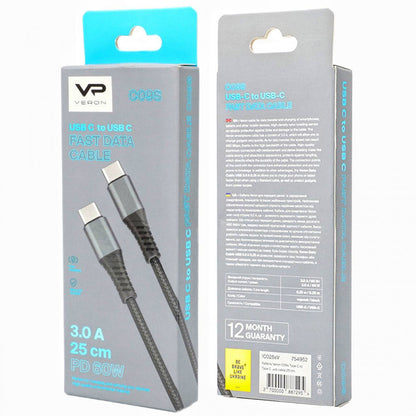 USB C to C cable 20W (1m) – Veron CC09 Nylon