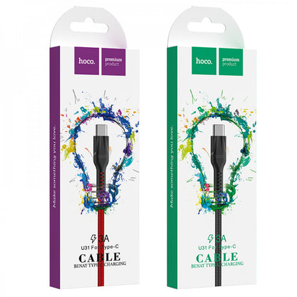 USB C cable 2.4A (1.2m) – Hoco U31 – Black