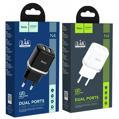 Home Charger | 2.4A | 2U - Hoco N4 - Black