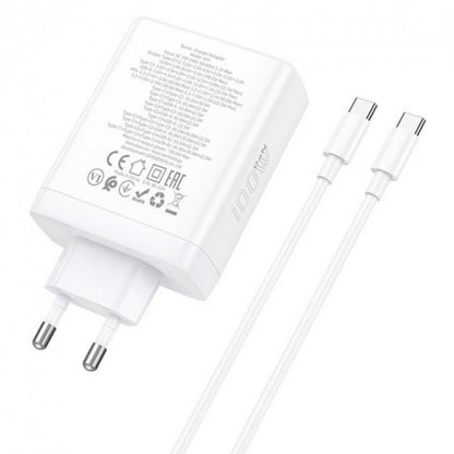 Home Charger | 100W | PD | QC3.0 | C to C Cable (1m) – Hoco N31 – White