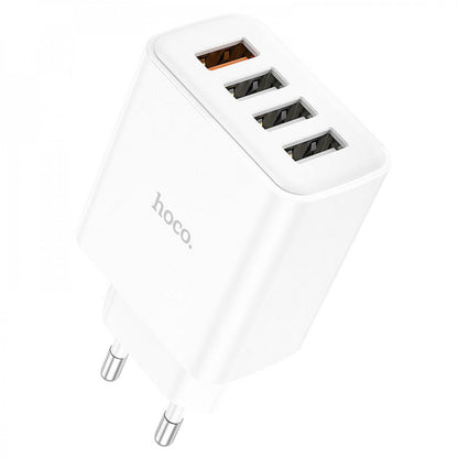 Home Charger | 28.5W | 4U | QC3.0 – Hoco C102A – White