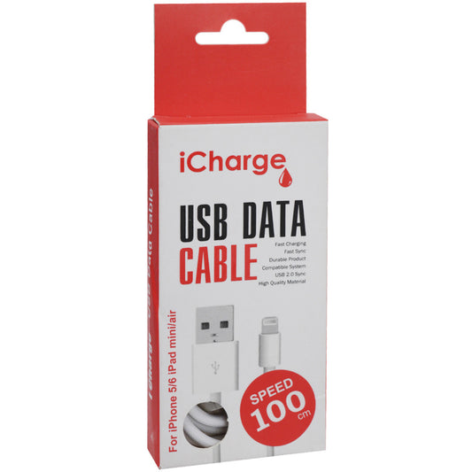 Lightning cable 2A (1m) - iCharge White