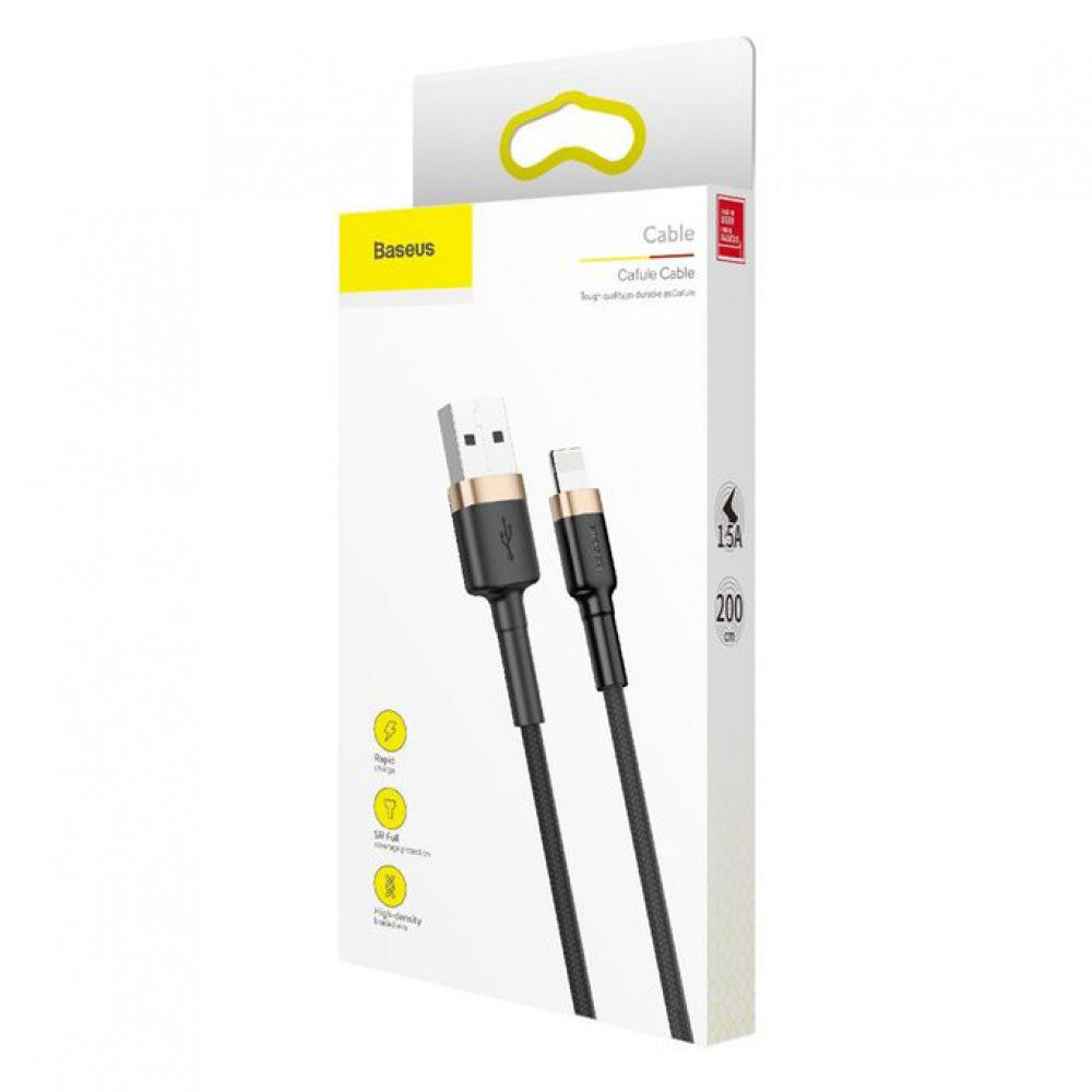 Lightning cable 1.5A (2m) - Baseus (CALKLF-CV1) Cafule Series Gold &amp; Black - CALKLF-CV1 Gold+Black