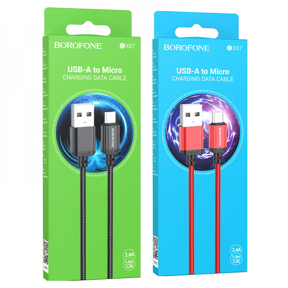 Cable Micro 2.4A (1m) – Borofone BX87 – Black