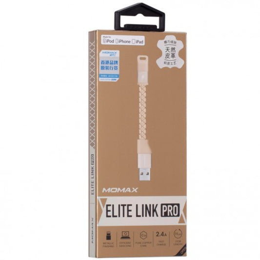 Lightning cable 2.4A (0.1m) - Momax DL1 - Gold