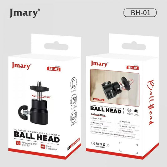 360° Articulating Mount for LED Lamp, Camera, GoPro to Tripod, Jmary BH-01