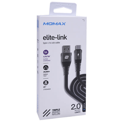 USB C cable 5A (2m) – Momax DA18E Space Gray