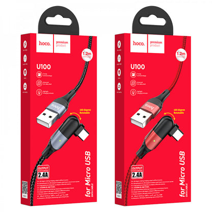 Cable Micro 2.4A (1.2m) – Hoco U100 – Black