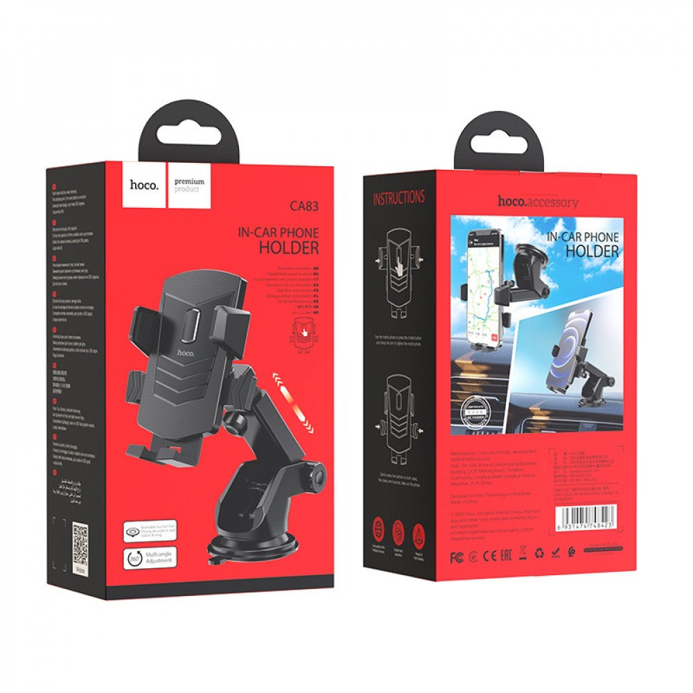 Car Holder – Hoco CA83 David one-button center console – black