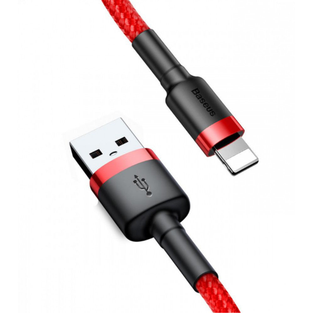 Lightning cable 2.4A (0.5m) – Baseus (CALKLF-A) Cafule Series – CALKLF-AG1 Gray + Black