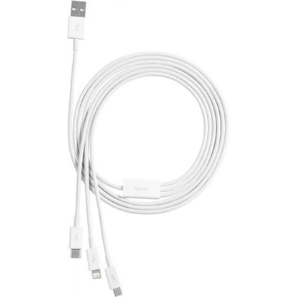 Cable 3 in 1 (L, M, C) 3.5A (1.5m) – Baseus (CAMLTYS-02) Superior Series – CAMLTYS-02 White