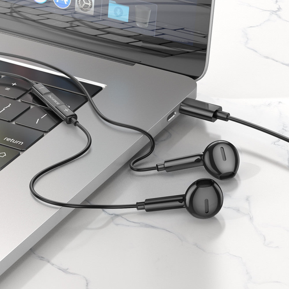 Type C headphones with microphone – Borofone BM71 Light Song – Black