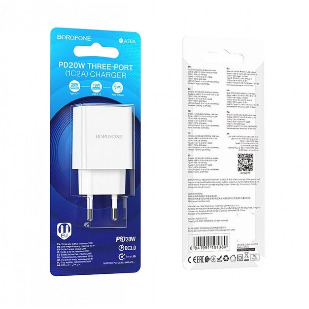 Home Charger 30W PD 2 QC3.0 Borofone BA70A – White